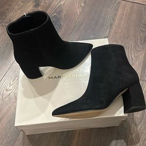 Marc Fisher LTD Giana Black Suede Booties Size 6. New w/ Box